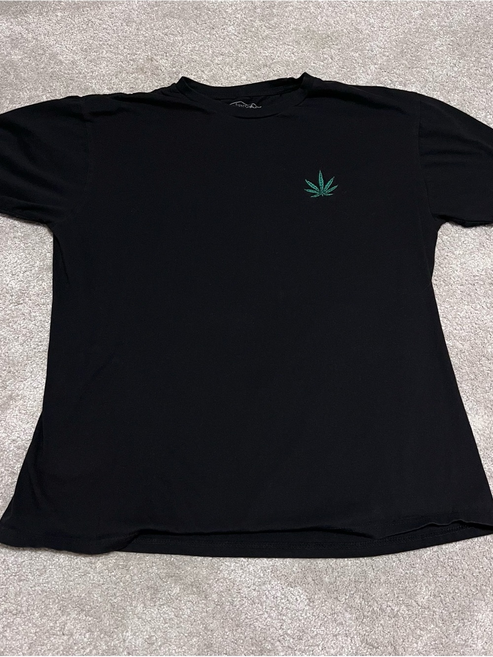 Eighty Eight Leaf Embroidered Tee - Men’s XL - Black Cotton TShirt